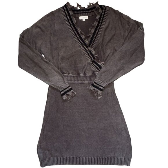 Promesa Womens Long Sleeve Distressed Knit Sweater Dress-Dark Green-Size Small-G - Picture 1 of 6